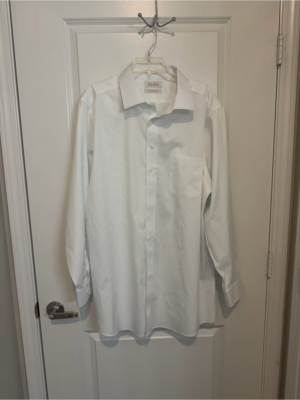 Gold Label Roundtree & Yorke White Non Iron Dress Shirt 18.5/36 Tall Slim NWOT